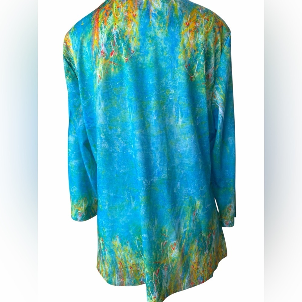 Leoma Lovegrove Sea Turtle Art Tunic Top L Coastal Florida Artist Wearable - Picture 5 of 5
